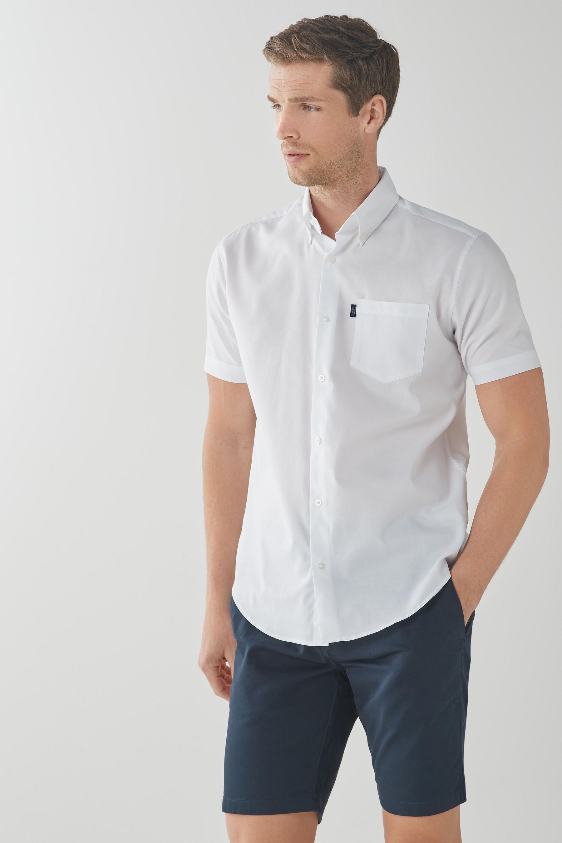 Buy White Regular Fit Easy Iron Button Down Oxford Shirt from the Next ...