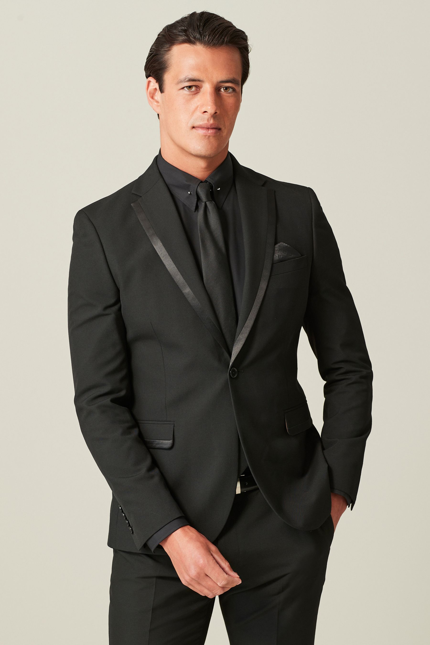 Buy Black Skinny Fit Tuxedo Suit Jacket from the Next UK online shop