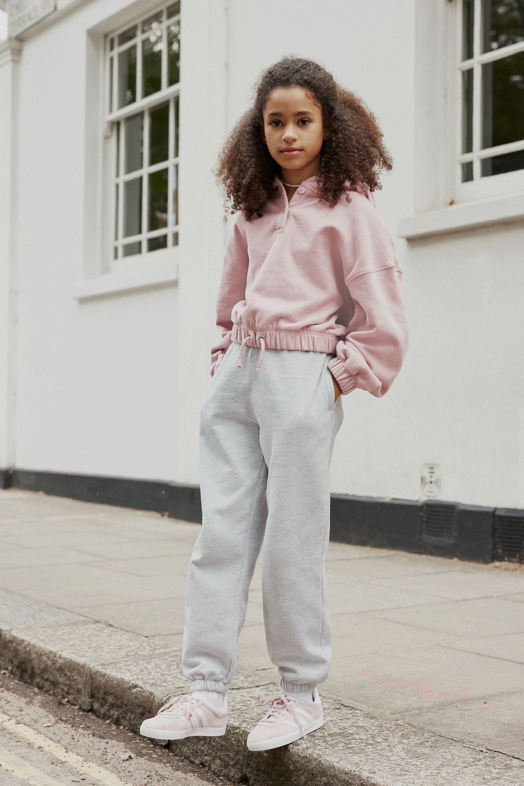 Girls shop grey joggers