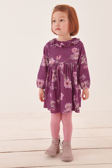 Purple Faux Fur neutri Dress and Gilet Set (3mths-7yrs)