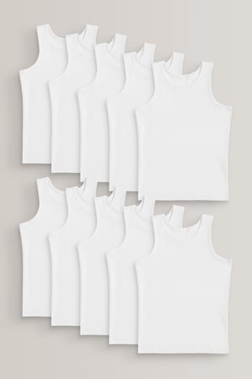 White Vests 10 Pack (1.5-16yrs)