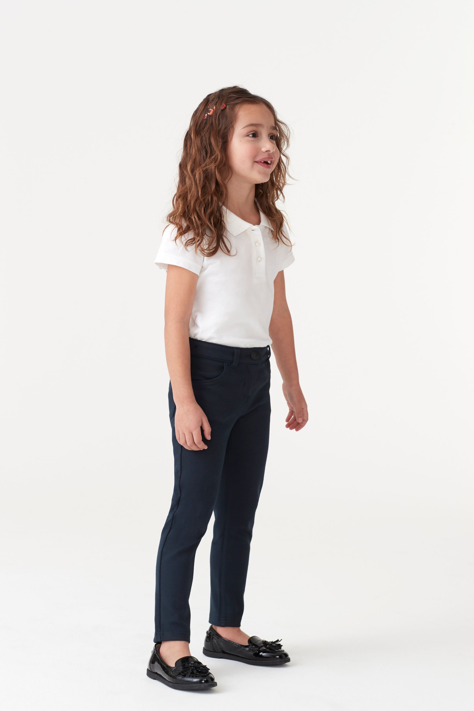 Girls navy skinny trousers best sale
