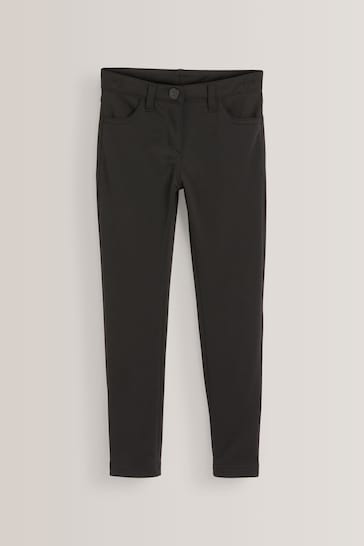 Black Longer Length Jersey Stretch Skinny Trousers (3-18yrs)
