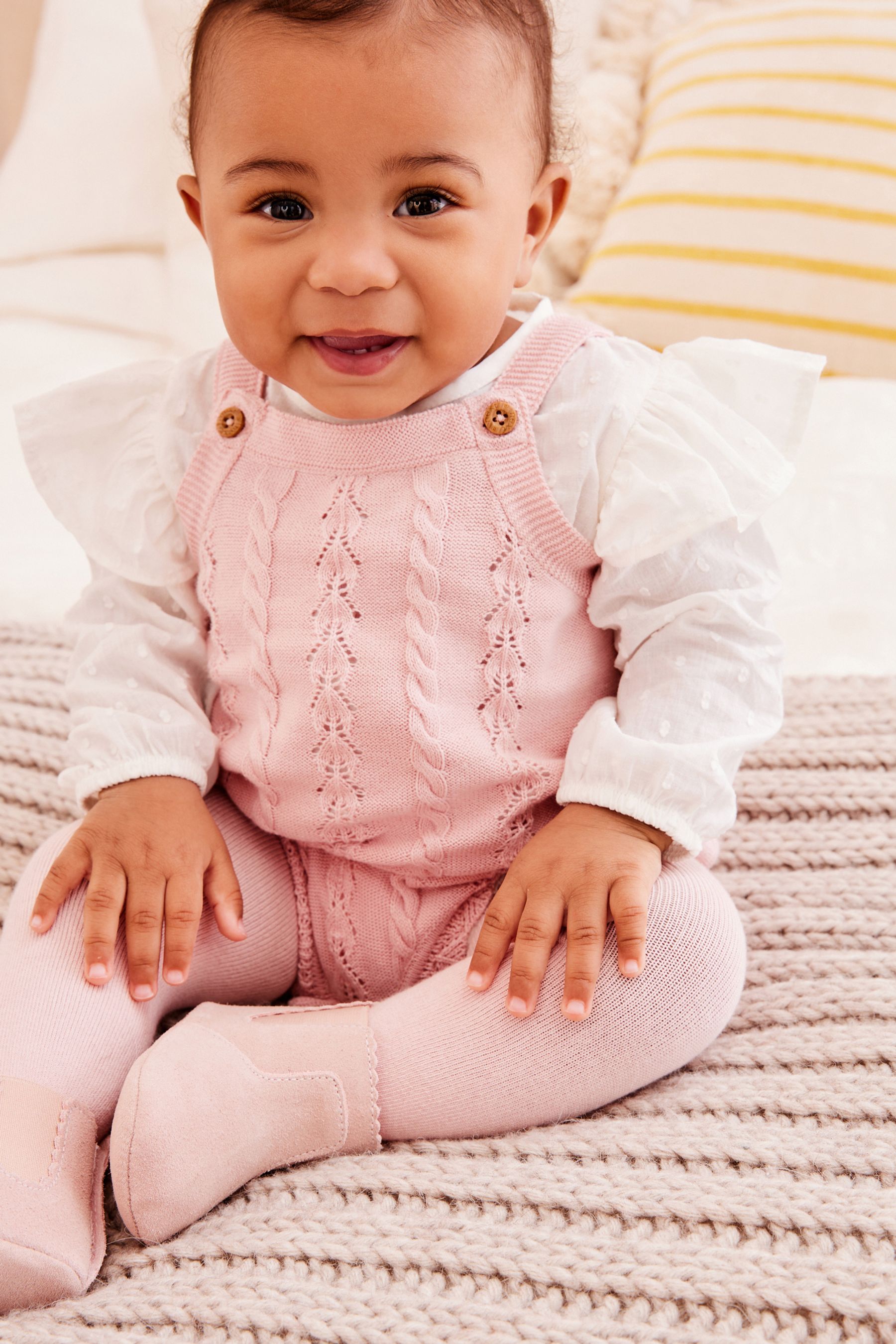 Pink store knitted romper