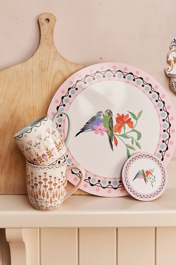 Cath Kidston Set of 4 Cream Round Placemats & Coasters