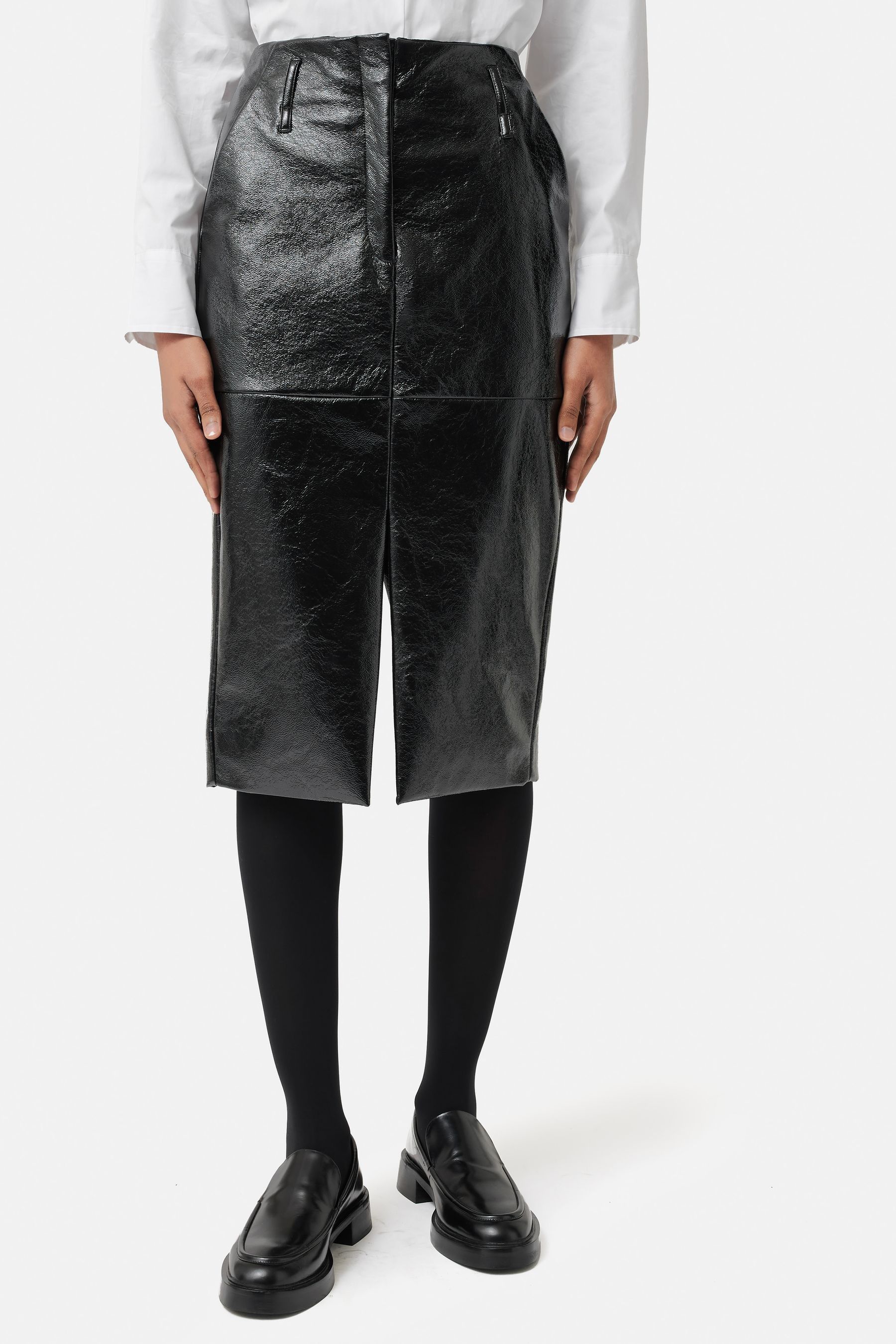 Buy Jigsaw Patent Black Pencil Skirt from the Next UK online shop