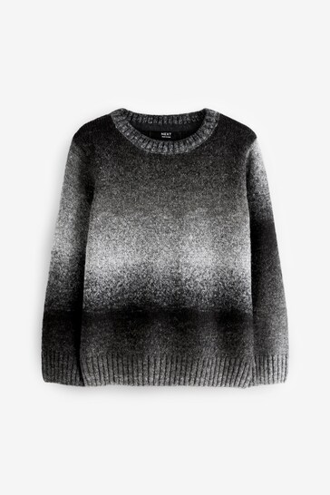 Black/White Ombre Knitted Crew Jumper (3-16yrs)
