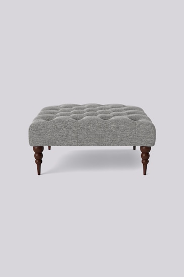 Swoon Houseweave Thunder Grey Plymouth Square Ottoman