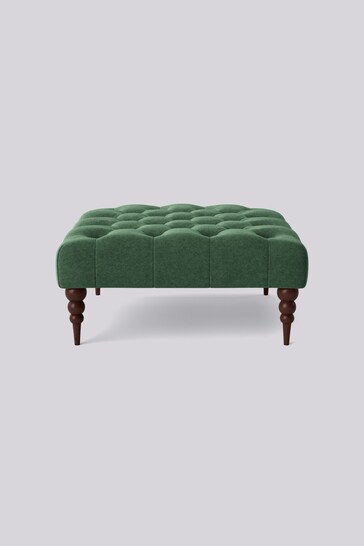 Swoon Smart Wool Hunter Green Plymouth Square Ottoman