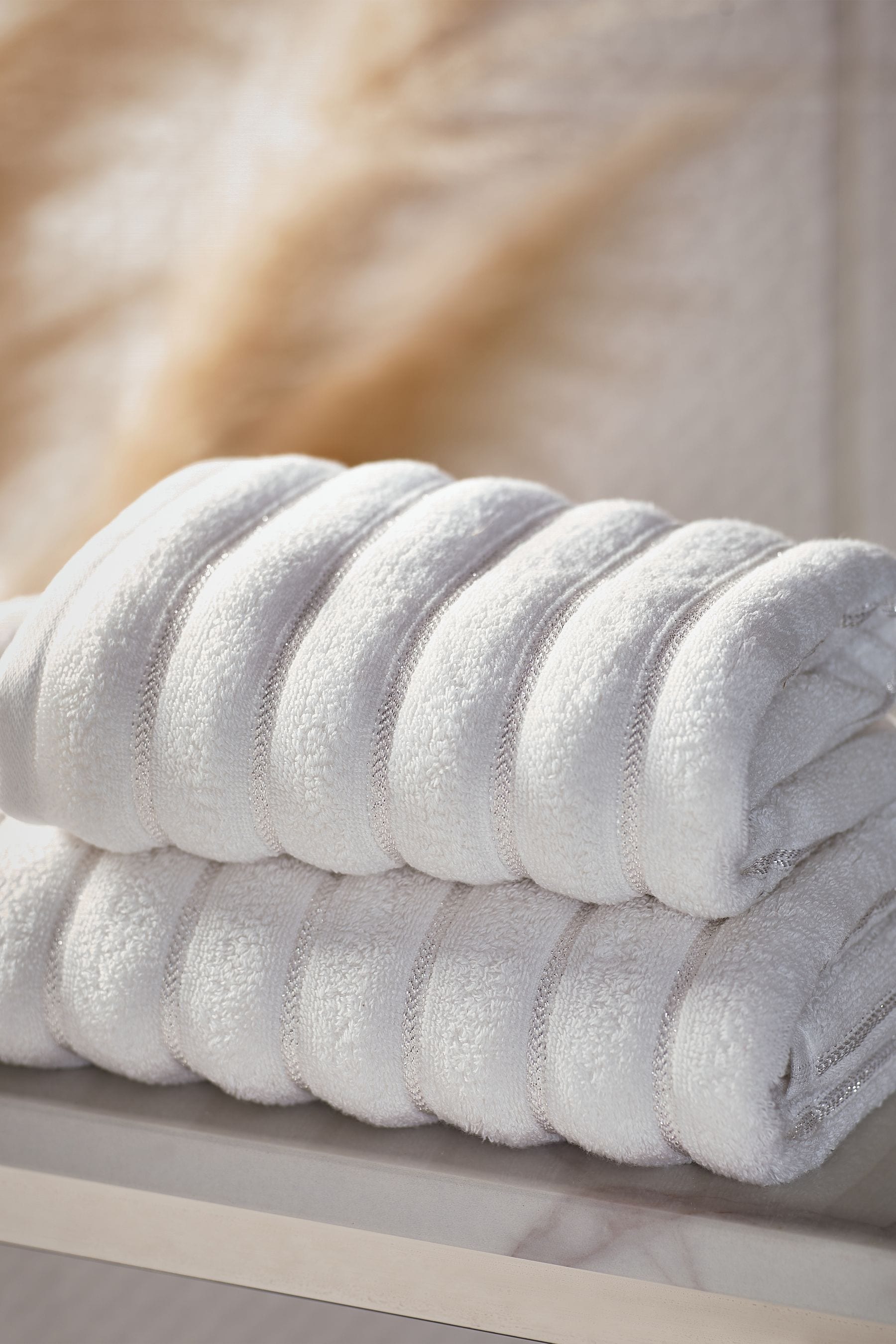 Buy White Sparkle Rib Towel from the Next UK online shop