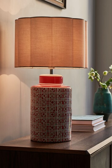 Nina Campbell Coral Pink Rosmead Table Lamp