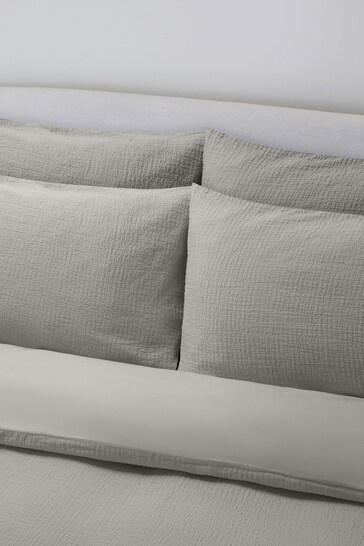 Jasper Conran London Lunar Rock Grey Jacquard Weave Duvet Cover and Pillowcase Set