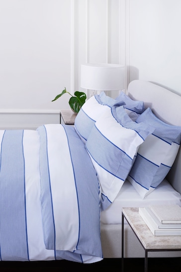 Jasper Conran Blue Woven Jacquard Stripe Pillowcase