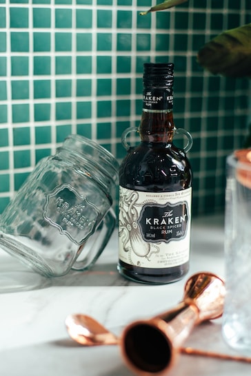 DrinksTime The Kraken Black Spiced Rum and Mason Jar Gift Set