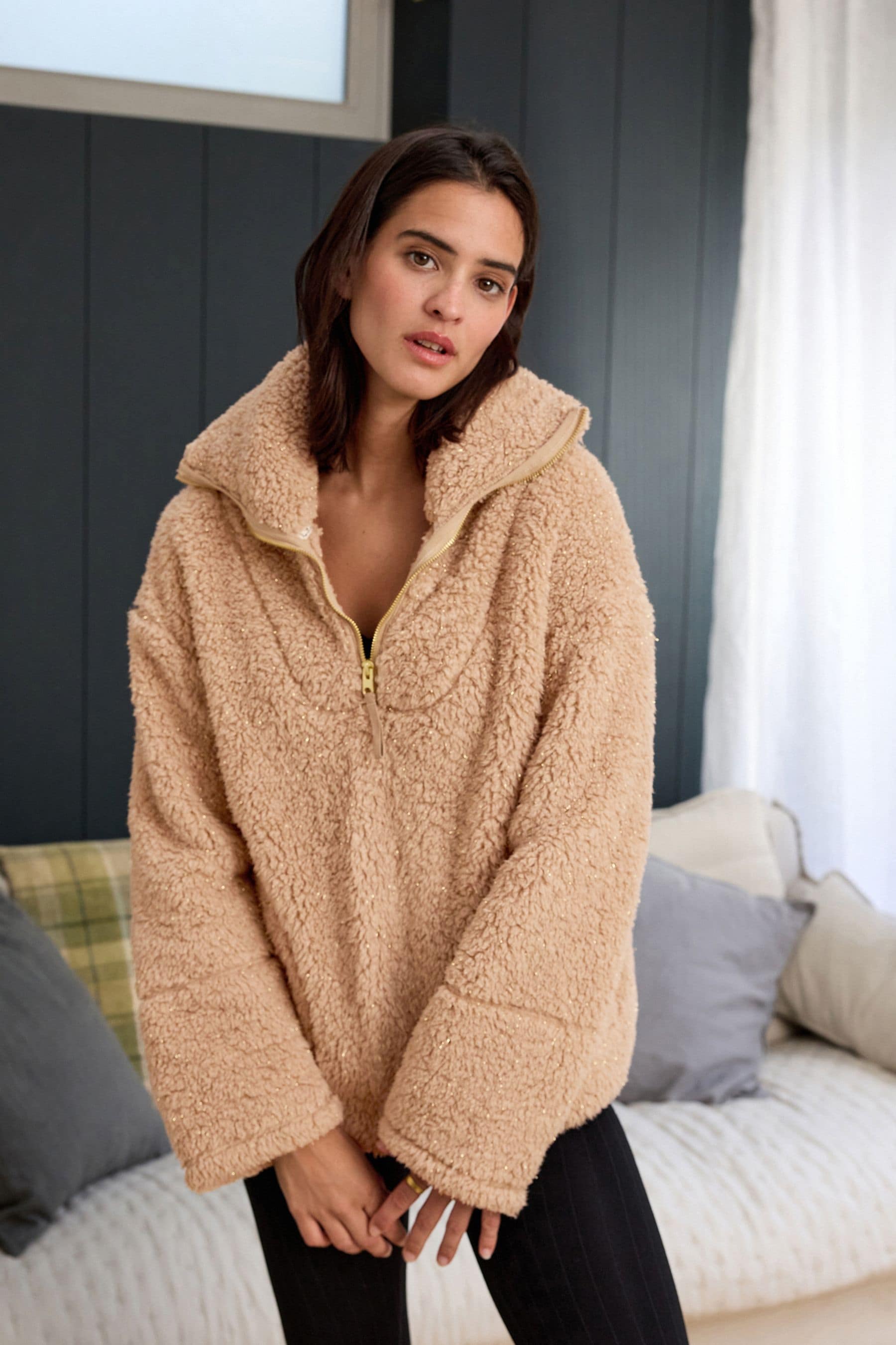Womens sales borg jumper
