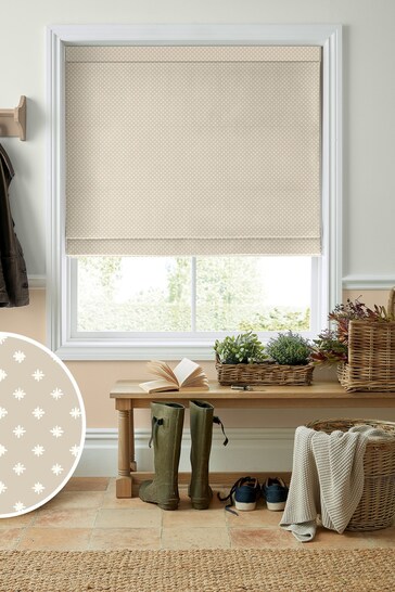 Laura Ashley Natural Louise Star Made To Measure Roman Blinds