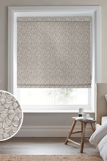Laura Ashley Brown Maidenhair Woven Made To Measure Roman Blinds