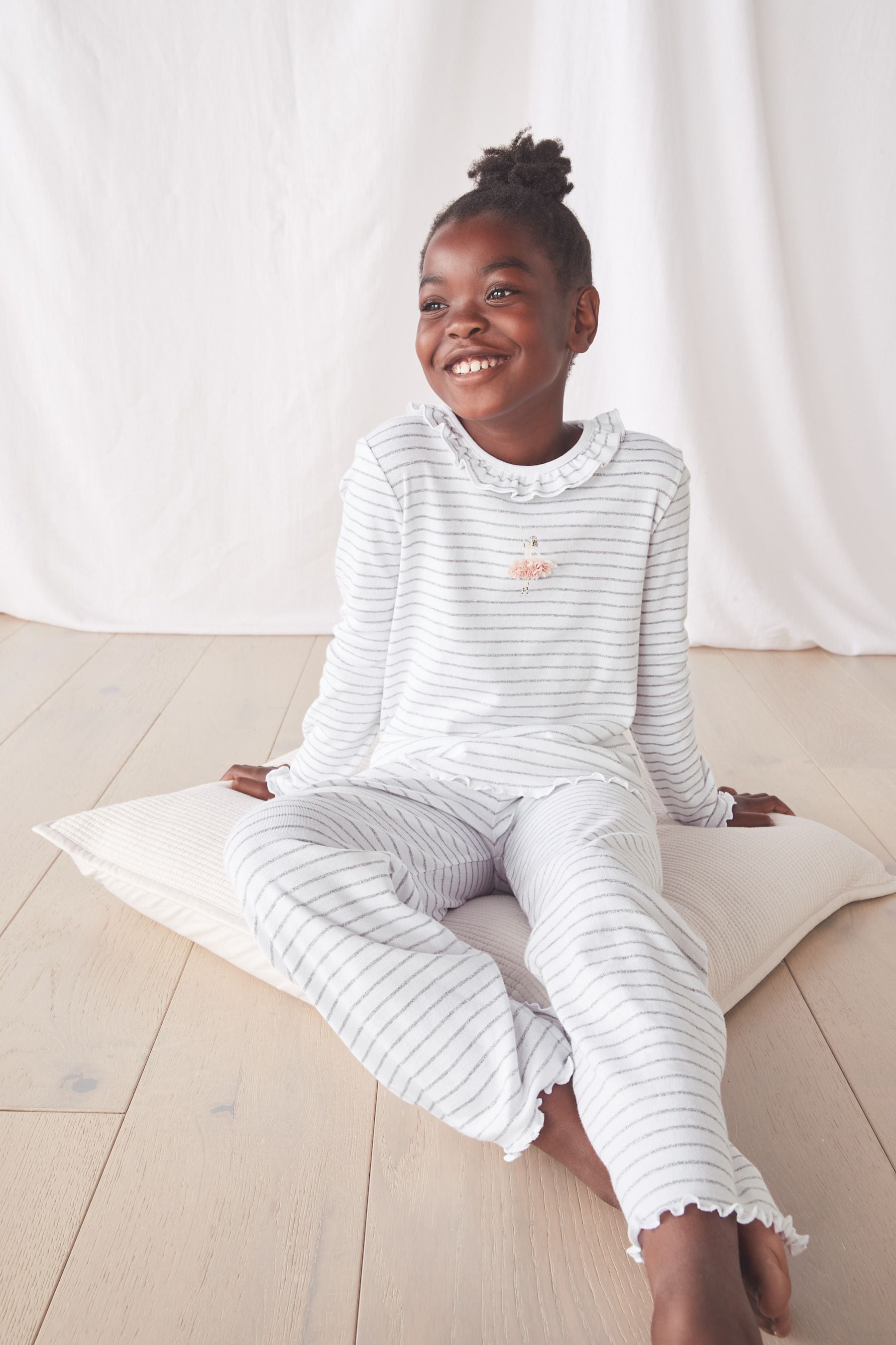 Buy The White Company Silver Ballerina Stripe Pyjamas from the