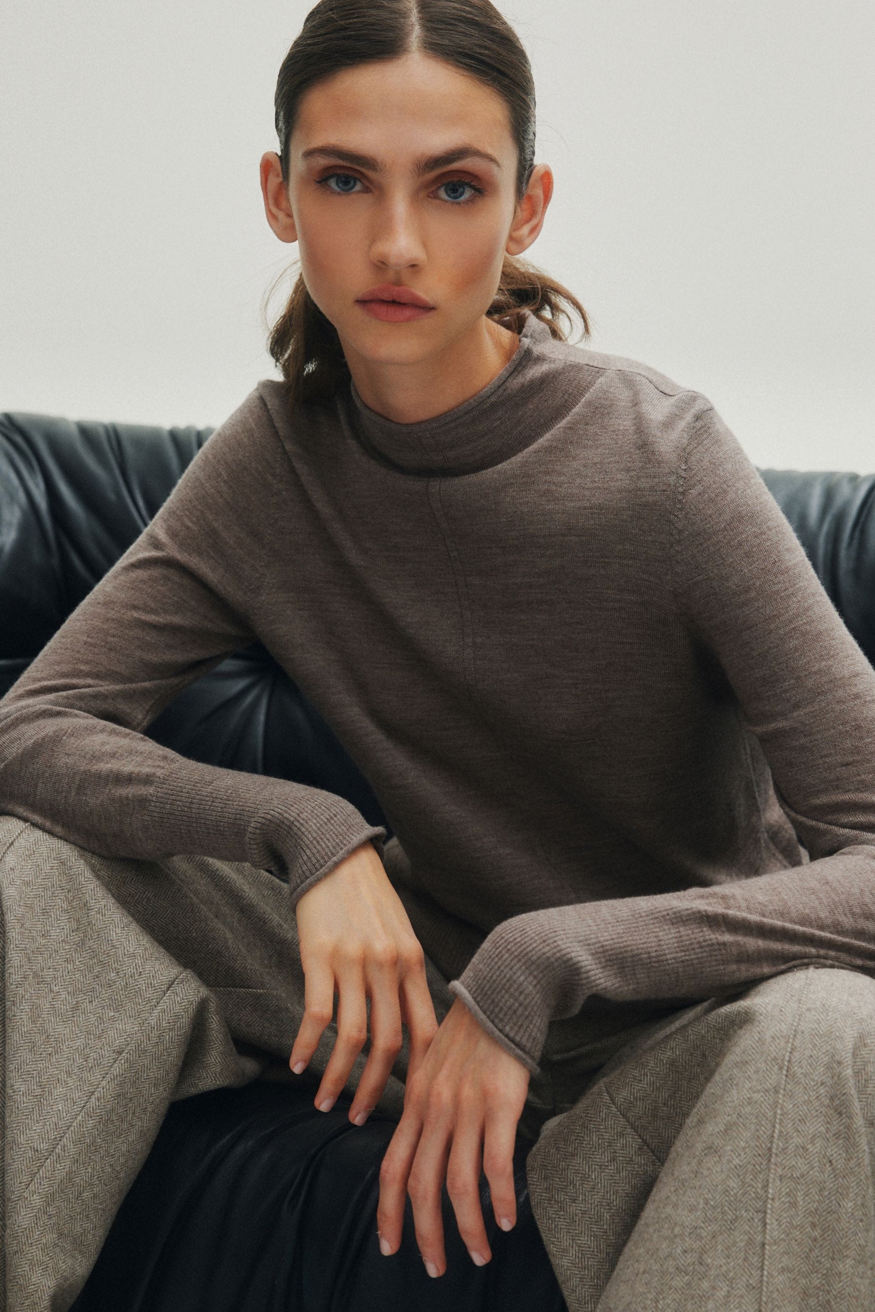 Ladies merino wool sales polo neck jumpers