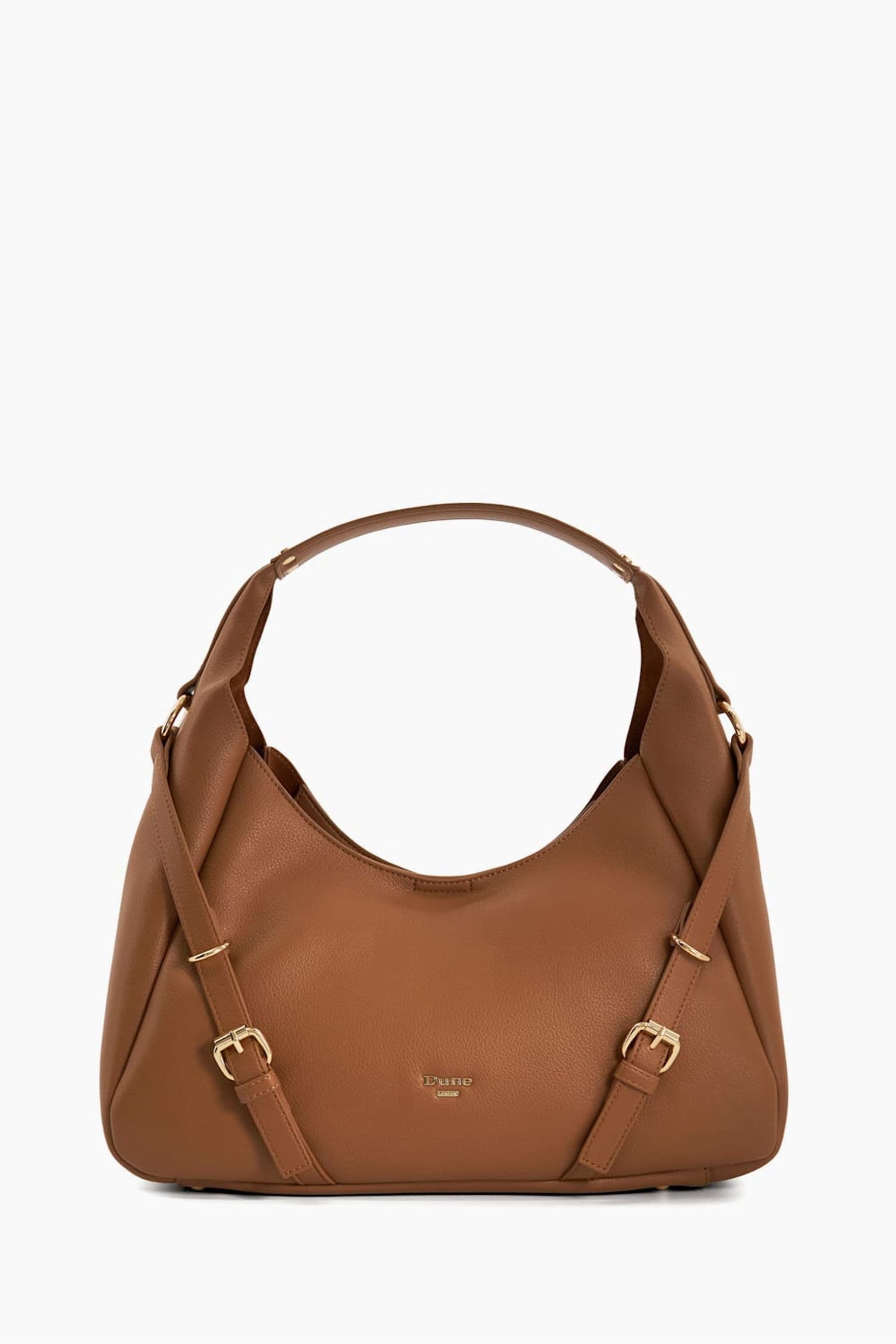 Buy Dune London Downton Large Strap Detail Shoulder Black Bag from