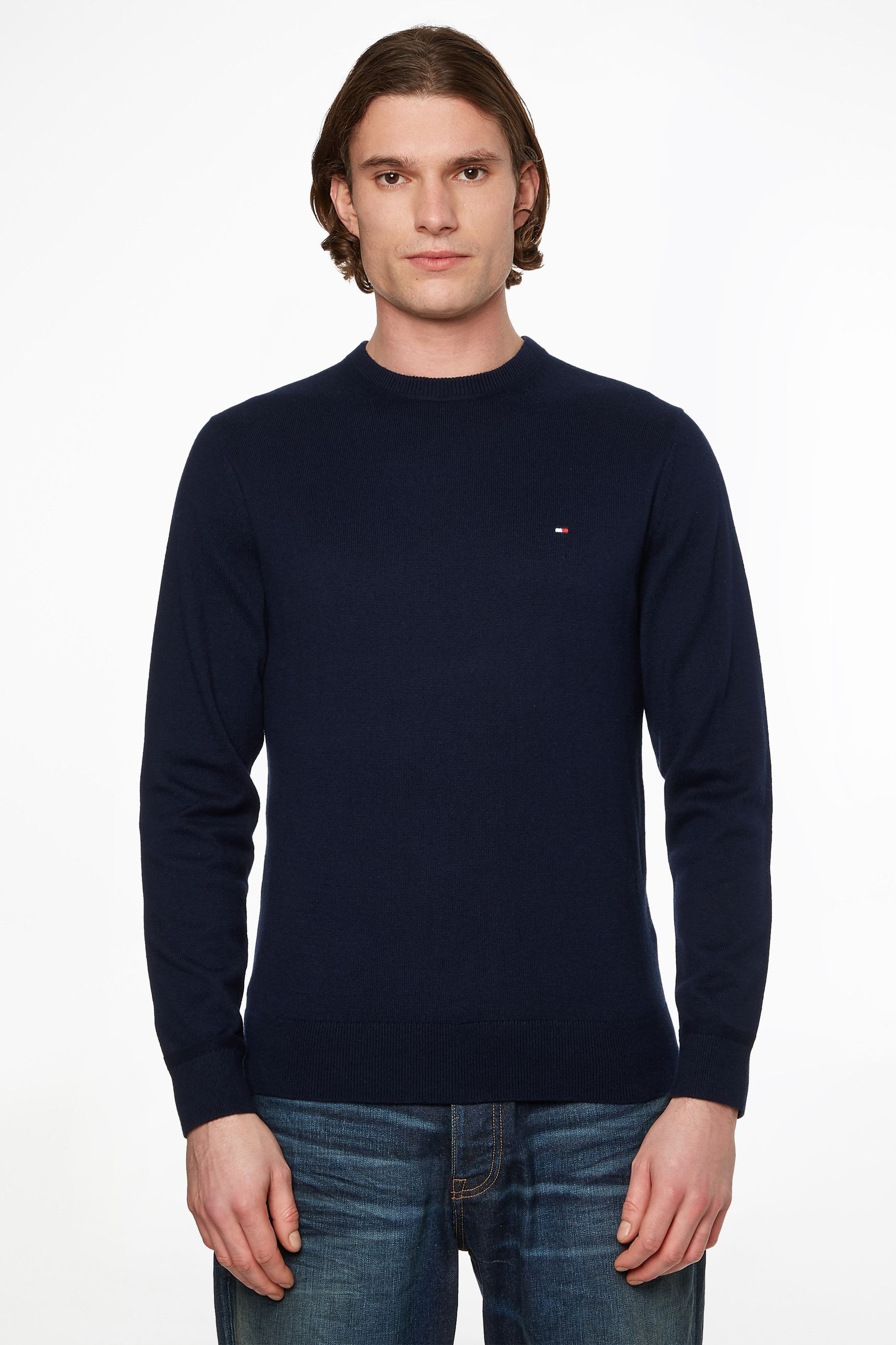 Buy Tommy Hilfiger Cotton Blend Jumper With Cashmere from the Next