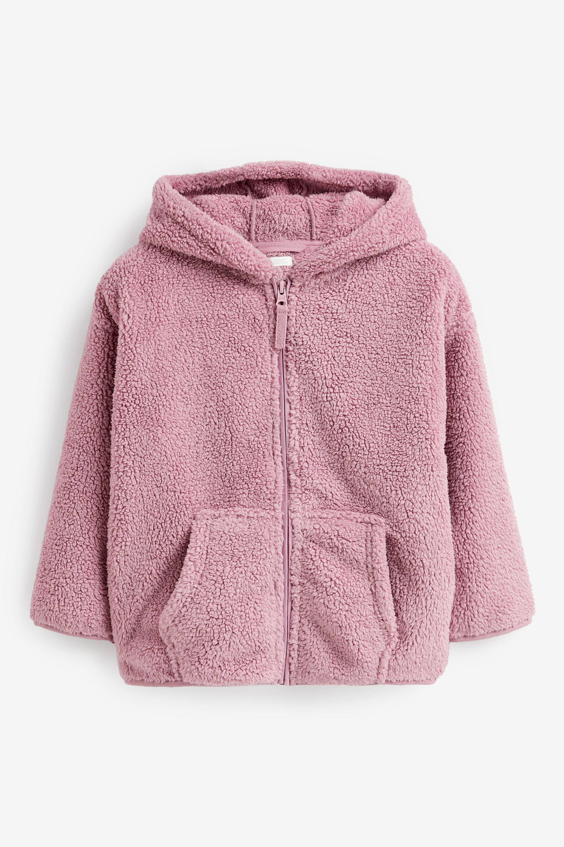 Buy Pink Teddy Borg Fleece Jacket Zip Hoodie (3-16yrs) from the Next UK ...