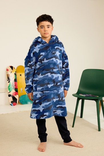 Navy Blue Camouflage Hooded Blanket (3-16yrs)