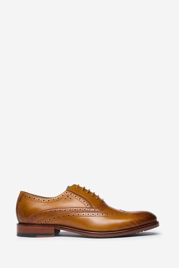 Oliver Sweeney Ledwell Light Tan Calf Leather Derby Brown Shoes