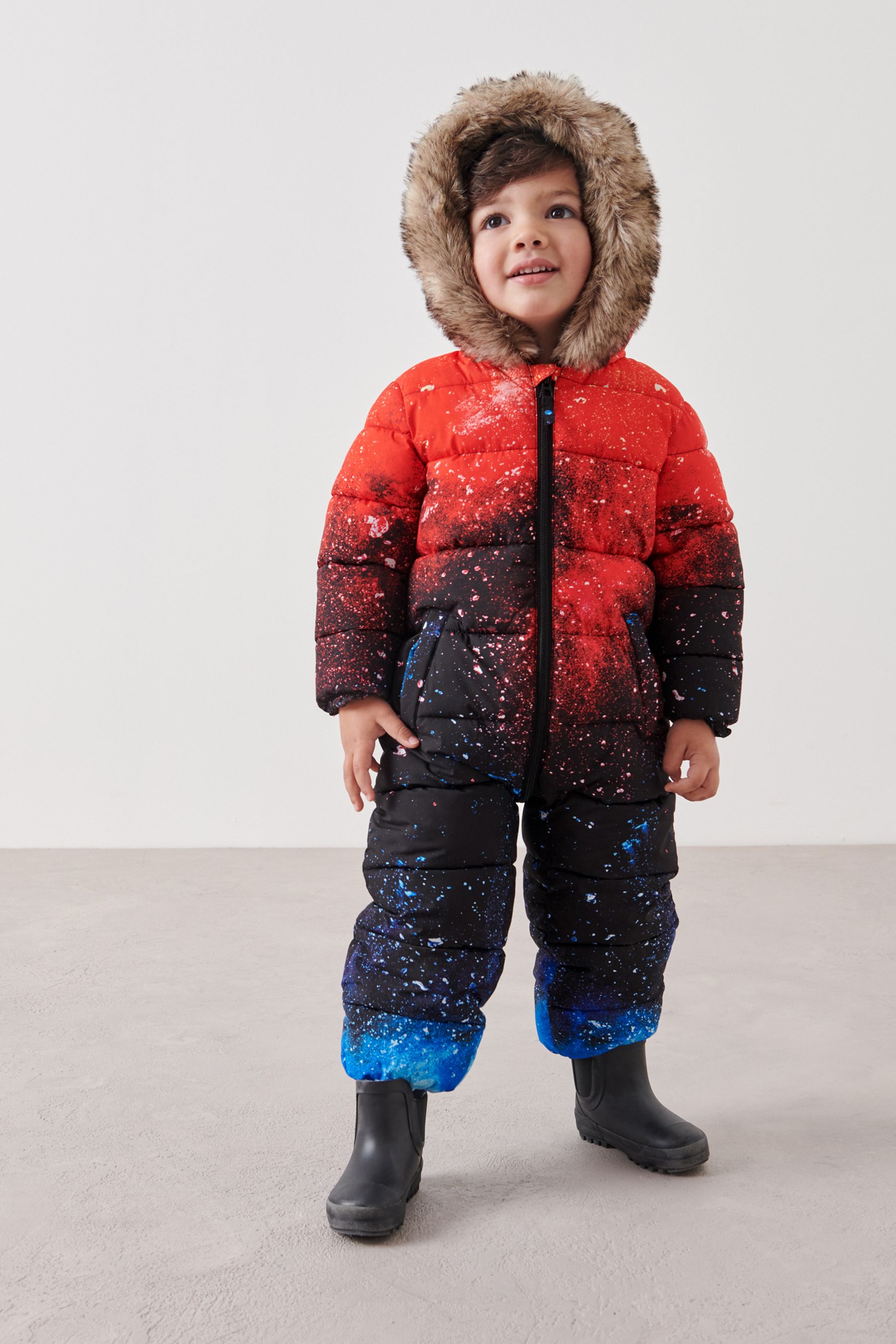 Snowsuit with fur hood store