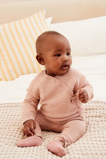 Pink Knitted Baby 2 Piece Set (0mths-2yrs)