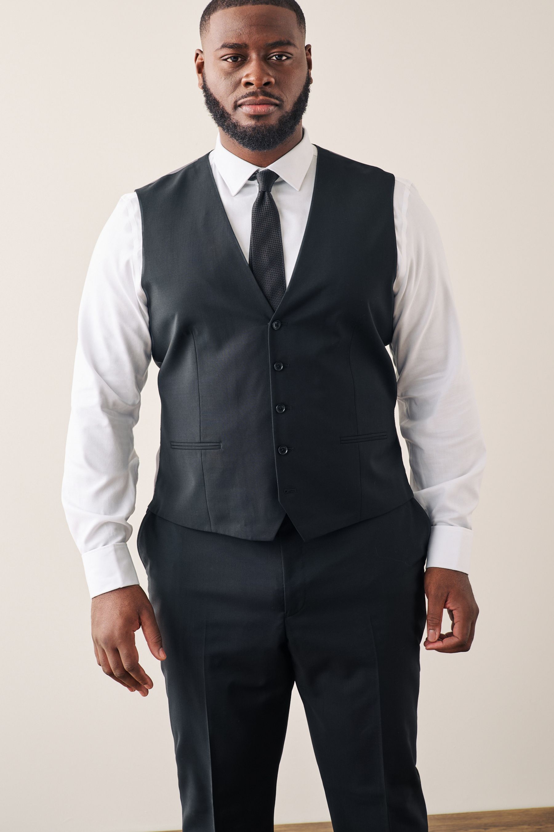 Buy Black Signature Tollegno Wool Suit Waistcoat from the Next UK ...