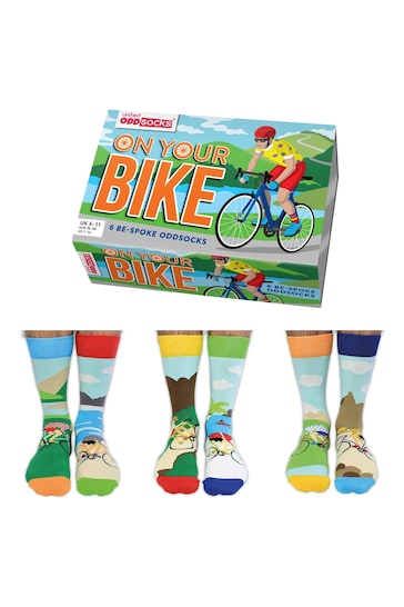 United Odd Socks Blue On Your Bike Cycling On Your Bike Socks