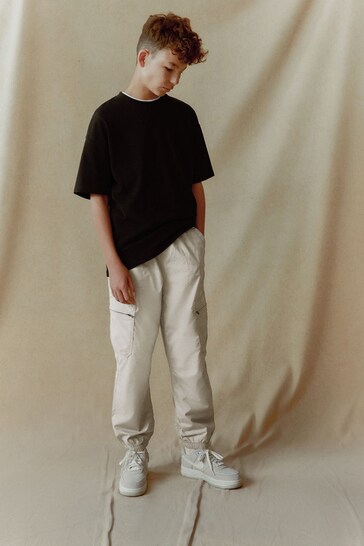 Light Grey Lined Cargo Trousers (3-16yrs)