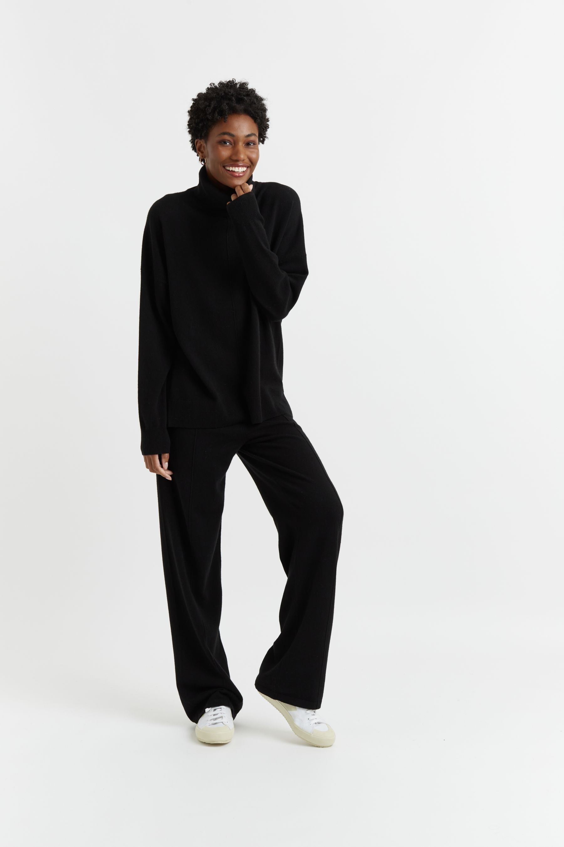 Buy Chinti Parker Wool Cashmere Relaxed Roll Neck Jumper from