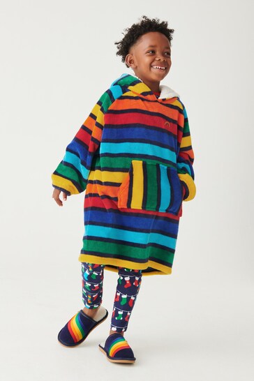 Little Bird by Jools Oliver Multi Rainbow Stripe Oversized Blanket Hoodie