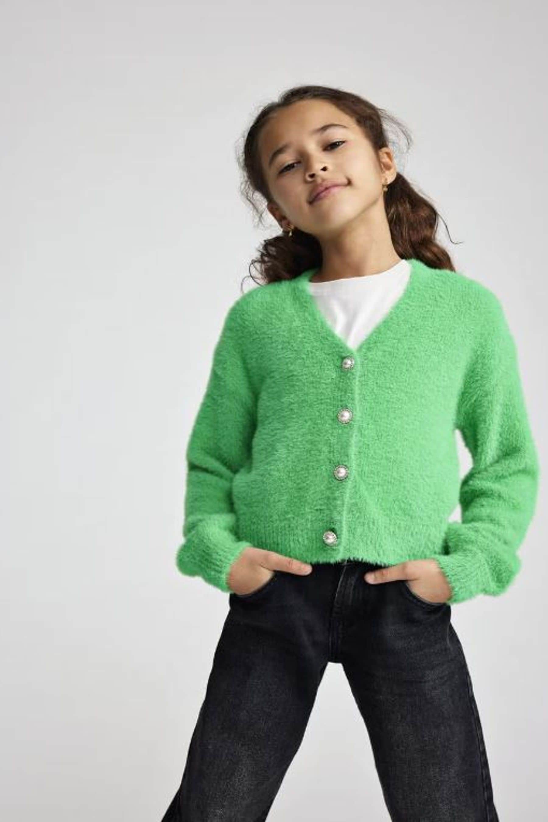 Buy ONLY KIDS Cosy Fluffy Button Up Cardigan from the Next UK