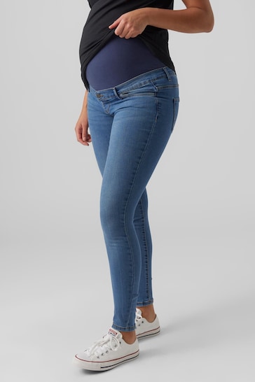 VERO MODA Blue Maternity Over The Bump Stretch Comfort Skinny Jeans