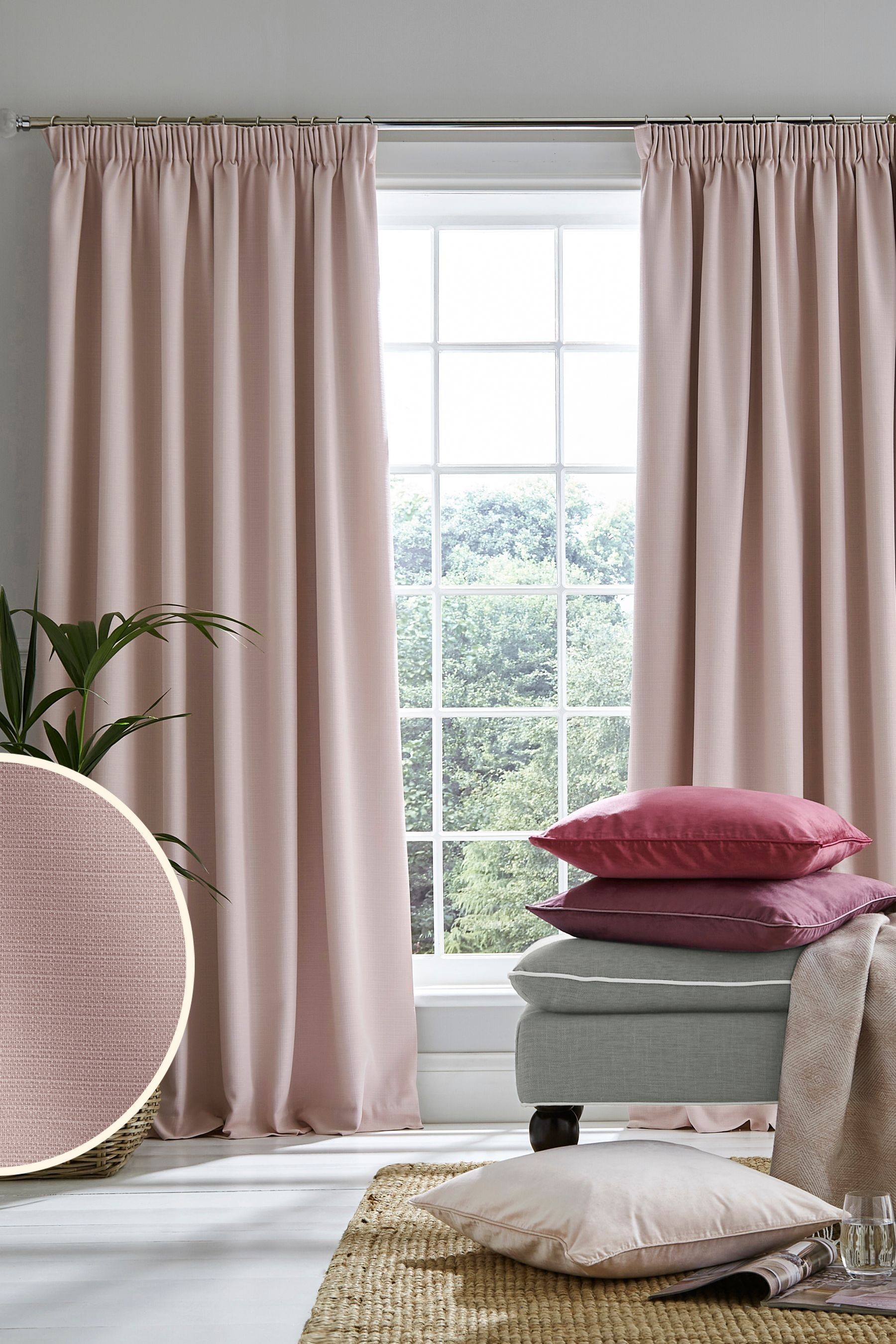 Buy Laura Ashley Blush Pink Stephanie Blackout Lined Blackout