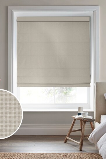 Laura Ashley Brown Gingham Made To Measure Roman Blinds