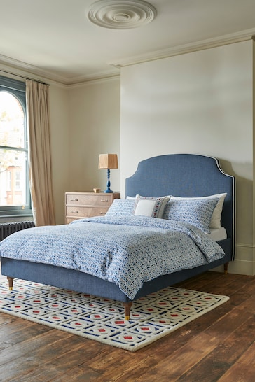 Nina Campbell Clabon Indigo Lowndes Upholstered Bed