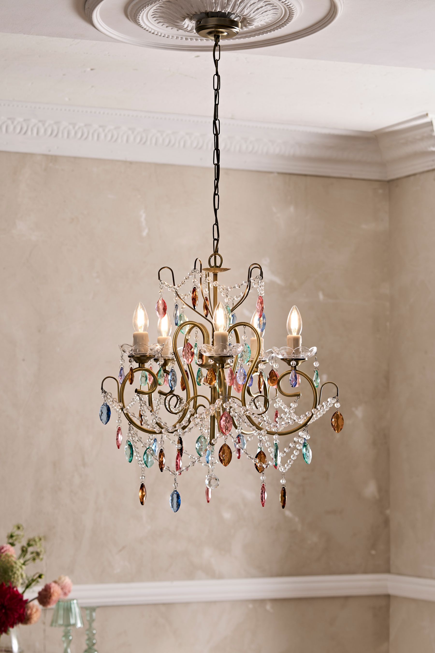 Shabby chic shop crystal chandelier