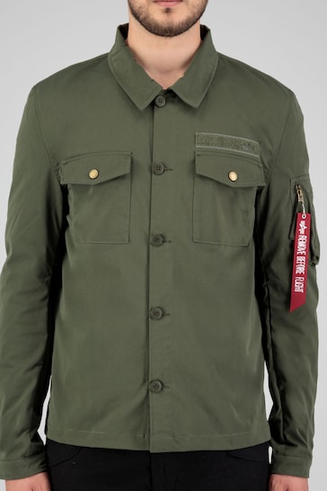 Buy Alpha Industries Green Overshirt Jacket from the Next UK online shop