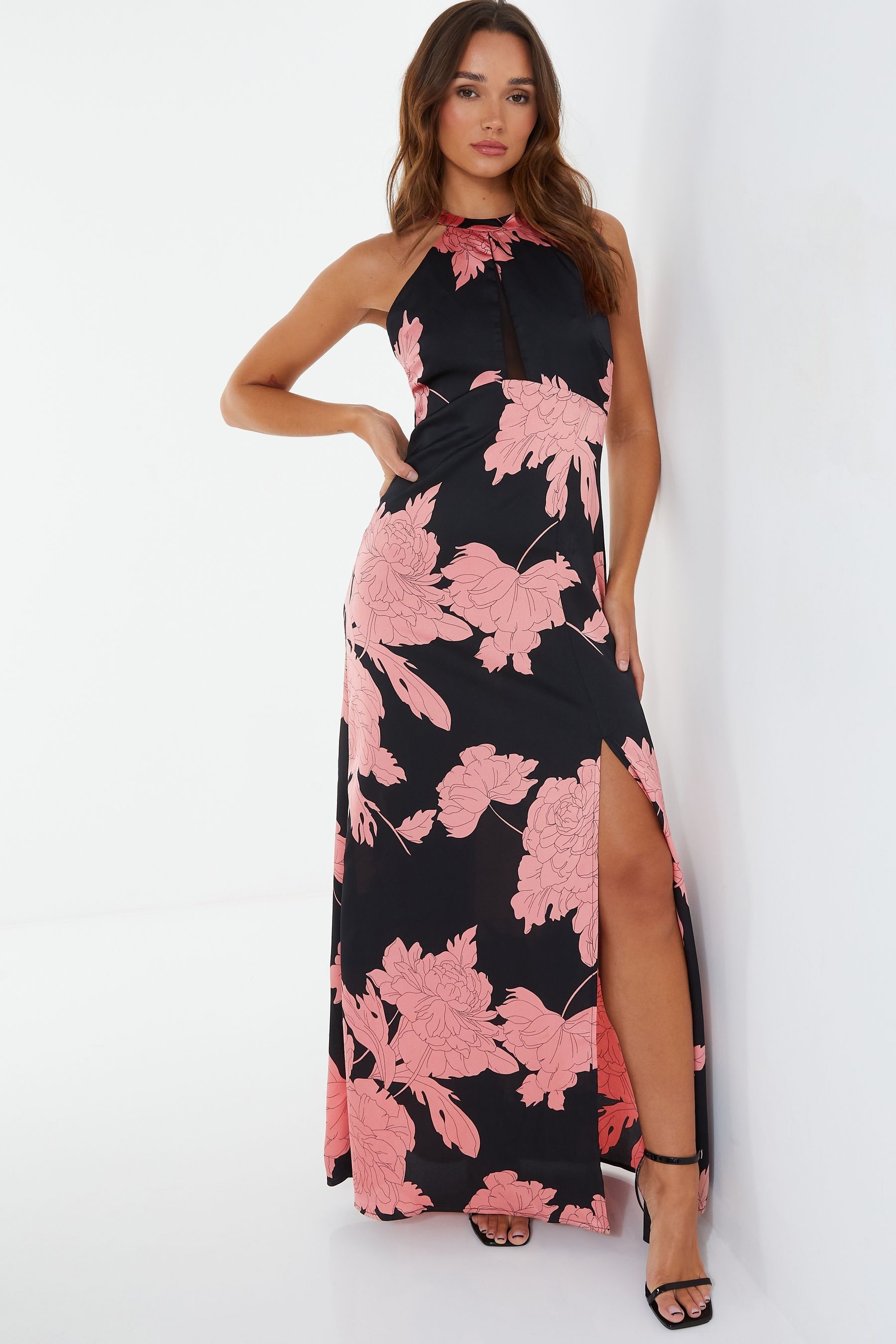 Quiz floral clearance maxi dress