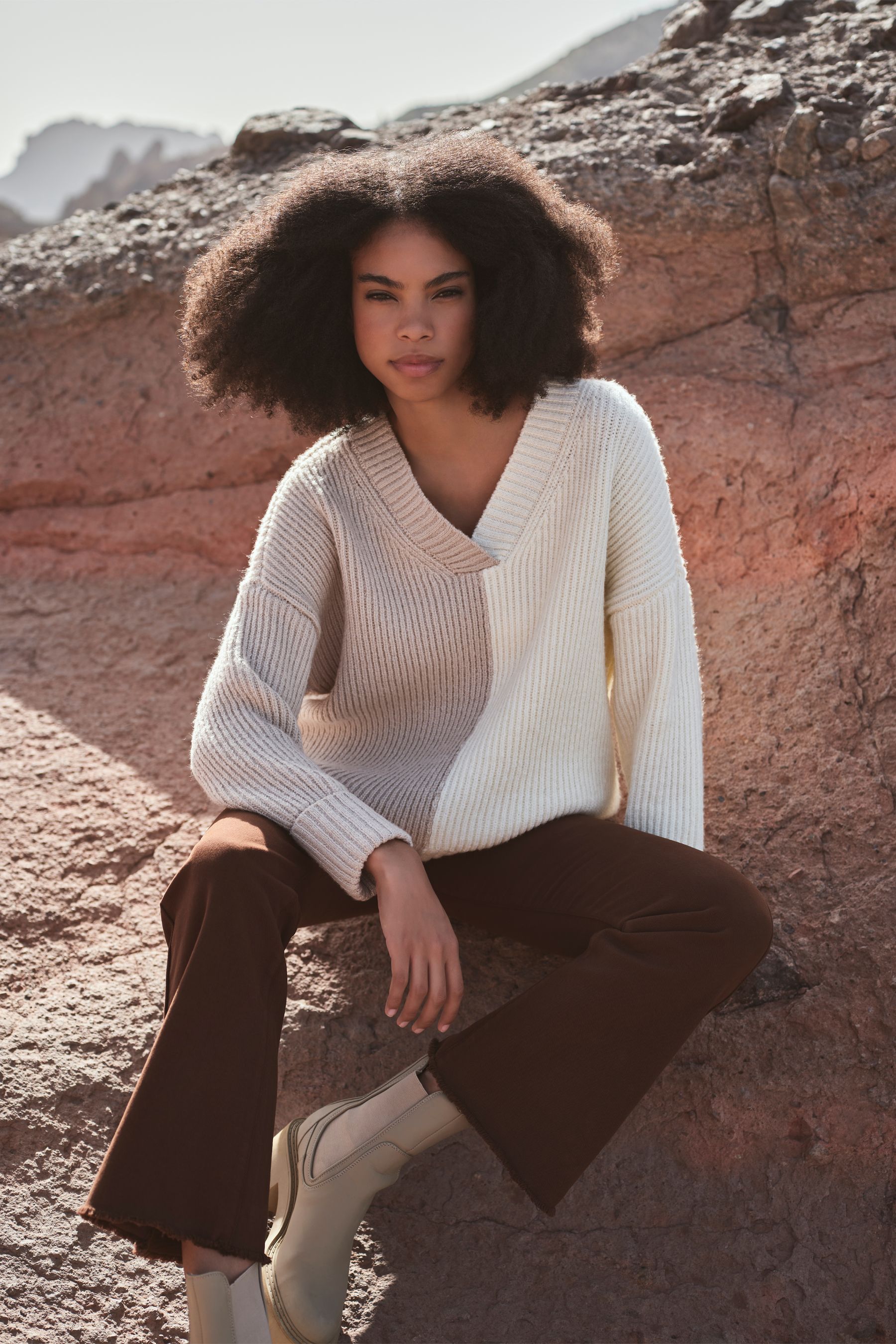 Ribbed discount oversized jumper