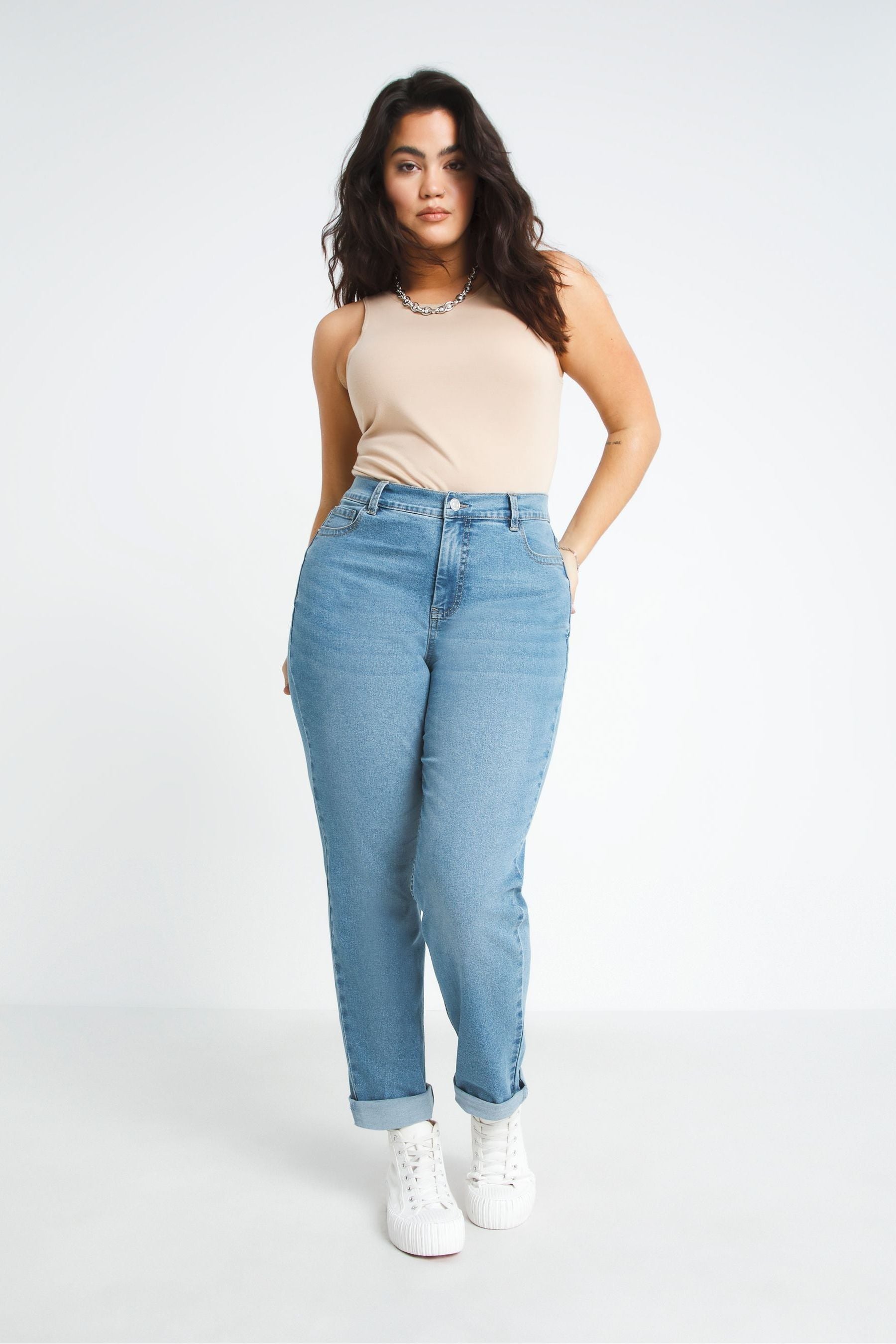 Buy Simply Be Authentic Light Wash 24 7 Boyfriend Jeans from the