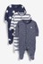Navy 3 Pack Star Stripe Sleepsuits (0mths-2yrs)
