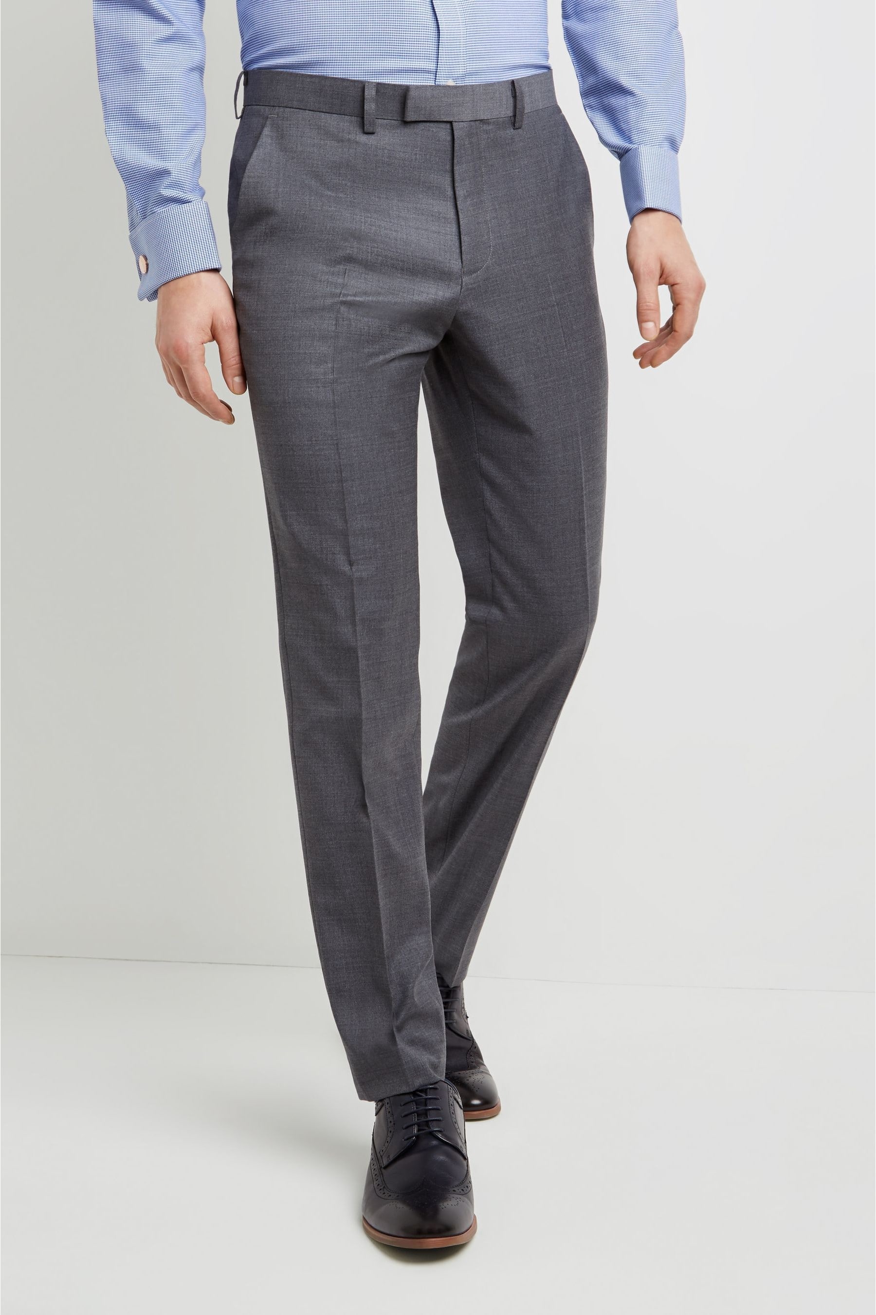 Buy Moss 1851 Tailored Fit Grey Twill Trouser from the Next UK online shop