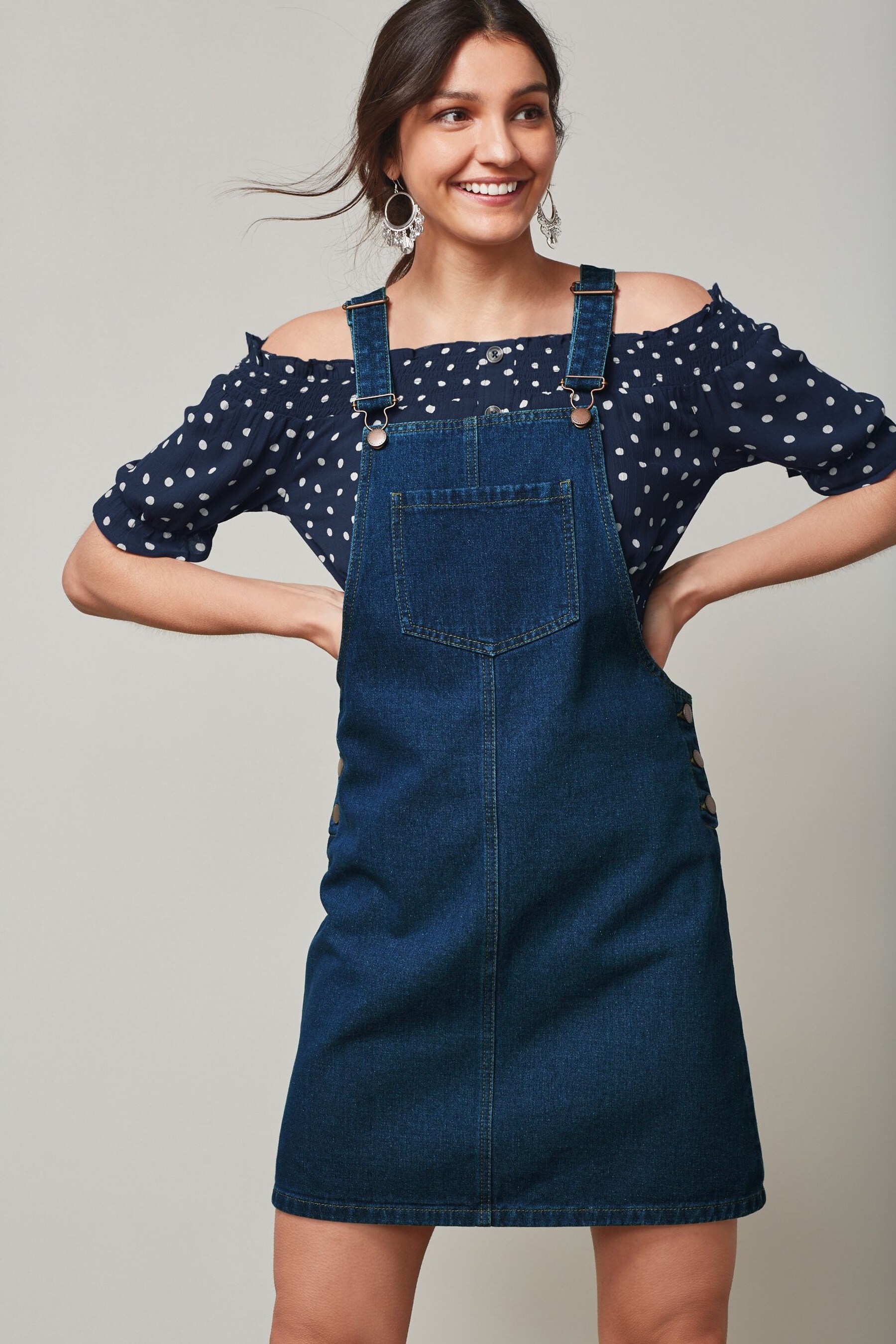 Buy Denim Pinafore Dress from the Next UK online shop