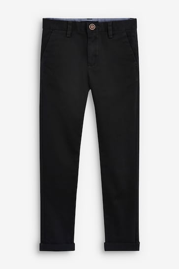 Black Skinny Fit Stretch Chino Trousers mit (3-17yrs)