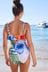 White Floral Frill Bandeau Tummy Control Swimsuit